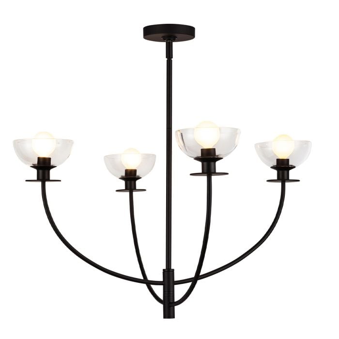 elstead lighting Sylvia 4 lt Chandelier - Matte Black