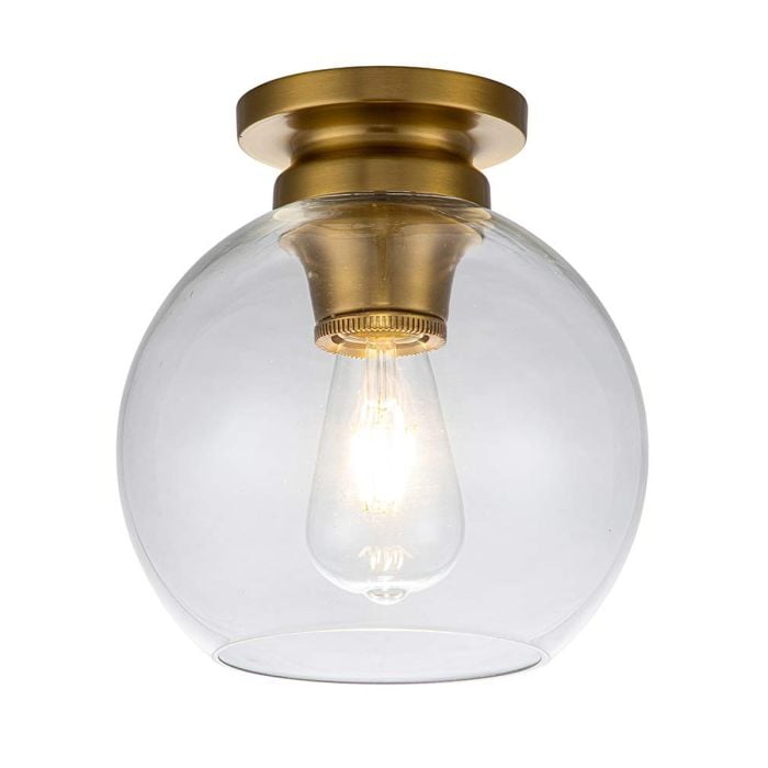 elstead lighting Tabby 1 Light Flush Light - Burnished Brass
