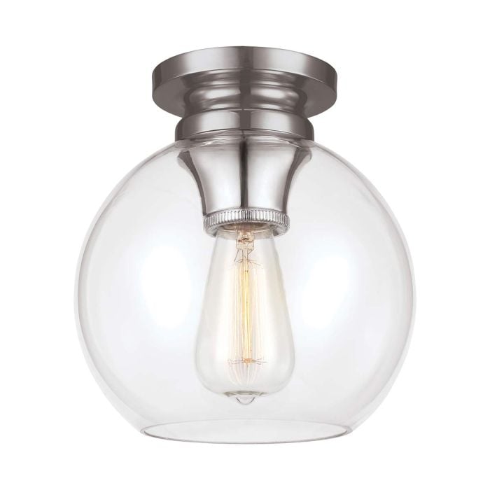 elstead lighting Tabby 1 Light Flush Light - Polished Nickel