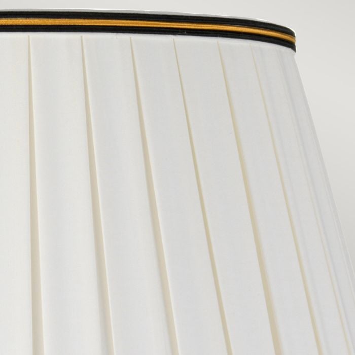 Elstead Lighting Taipei 1 Light Table Lamp With Tall Empire Shade - Black And Gold With Ivory With Black And Gold Trim Shade