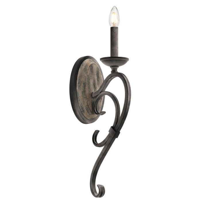elstead lighting Taulbee 1 Light Wall Light - Weathered Zinc