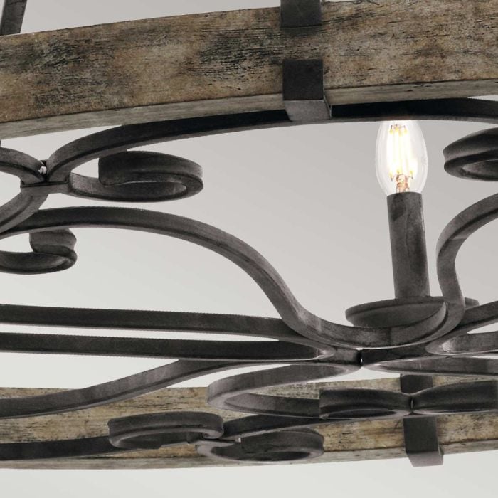 Elstead Lighting Taulbee 15 Light Chandelier - Weathered Zinc