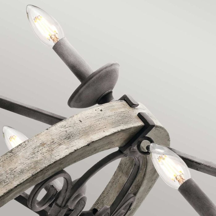 Elstead Lighting Taulbee 15 Light Chandelier - Weathered Zinc