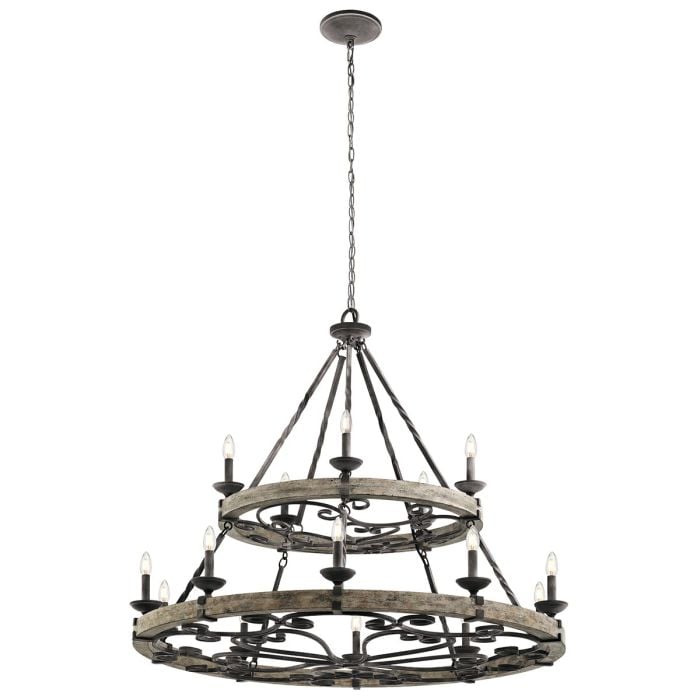 elstead lighting Taulbee 15 Light Chandelier - Weathered Zinc