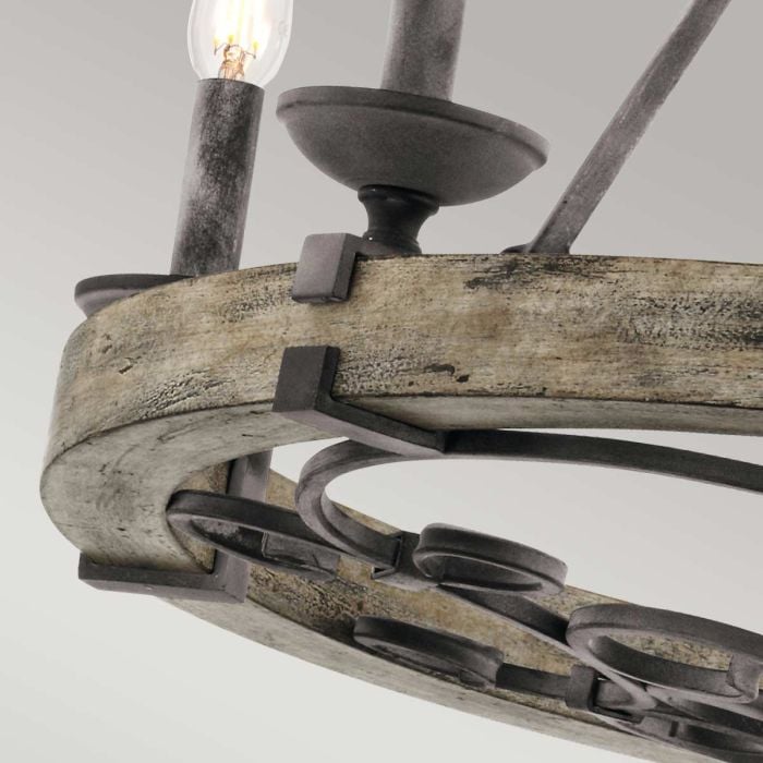 Elstead Lighting Taulbee 6 Light Chandelier - Weathered Zinc