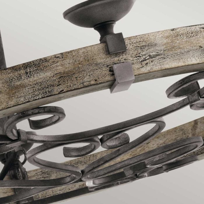 Elstead Lighting Taulbee 6 Light Chandelier - Weathered Zinc