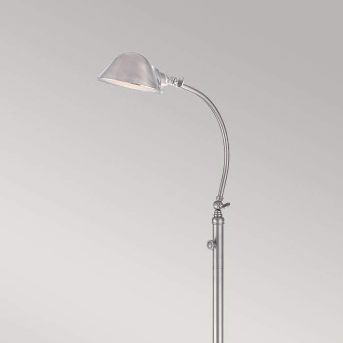 Elstead Lighting Thompson LED Floor Lamp In Brushed Nickel