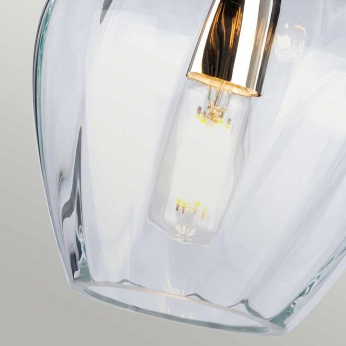 Elstead Lighting Tiber 1 Light Pendant - Polished Nickel/ Clear Glass