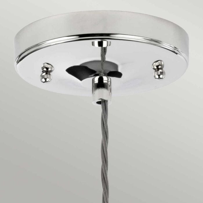 Elstead Lighting Tiber 1 Light Pendant - Polished Nickel/ Clear Glass