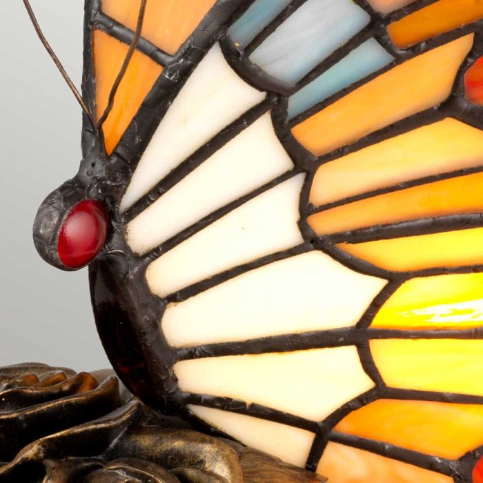 Elstead Lighting Tiffany Animal Lamps Orange Butterfly Lamp - Architectural Bronze