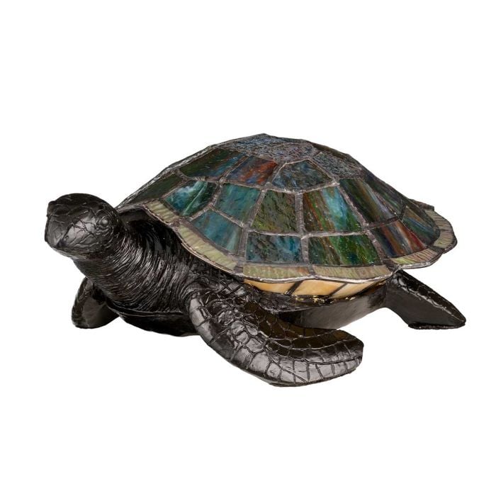 Elstead Lighting Tiffany Animal Lamps Sawback Turtle Lamp - Vintage Bronze