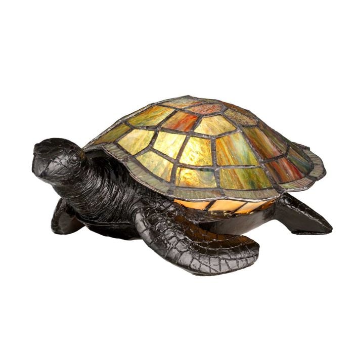 elstead lighting Tiffany Animal Lamps Sawback Turtle Lamp - Vintage Bronze