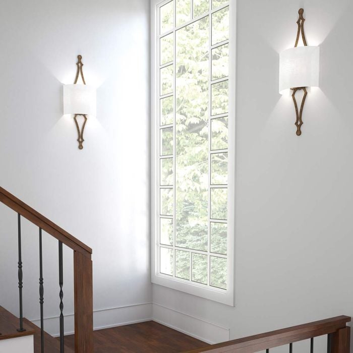 Elstead Lighting Tilling 1 Light Wall Light - Distressed Gold Leaf