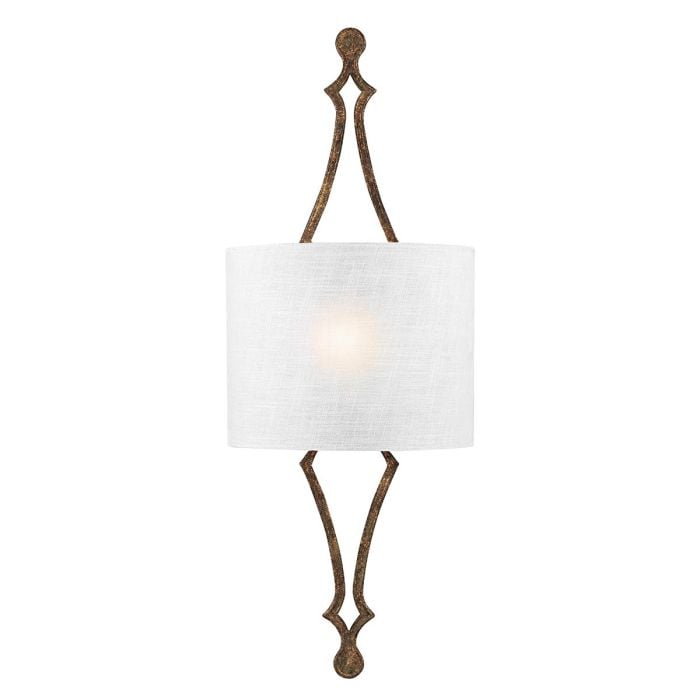 elstead lighting Tilling 1 Light Wall Light - Distressed Gold leaf