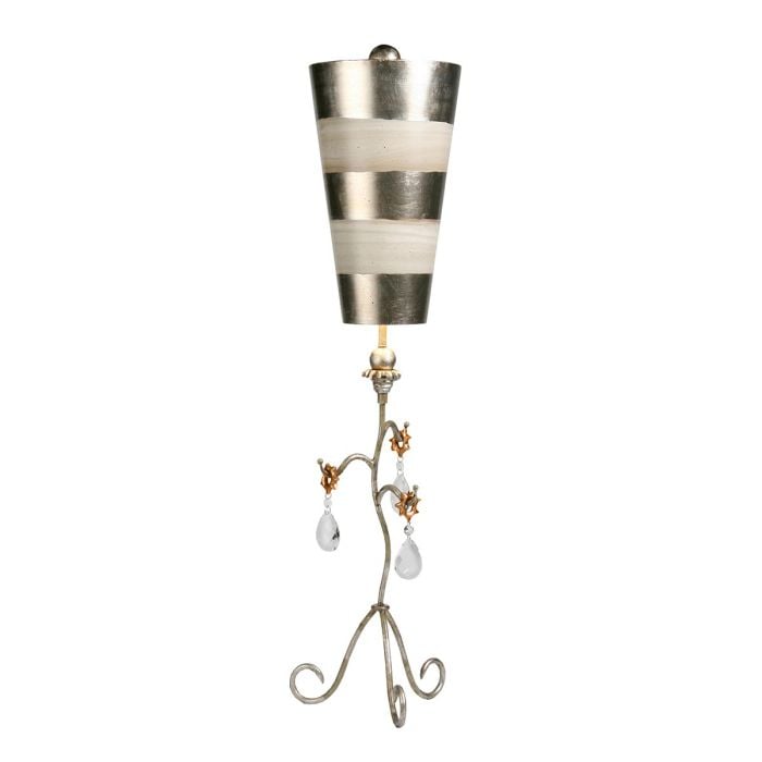 elstead lighting Tivoli 1 Light Table Lamp - Silver & Cream Patina