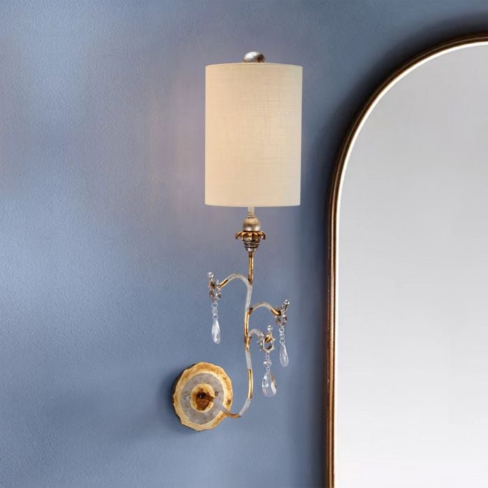 Elstead Lighting Tivoli 1 Light Wall Light - Gold & Cream Patina