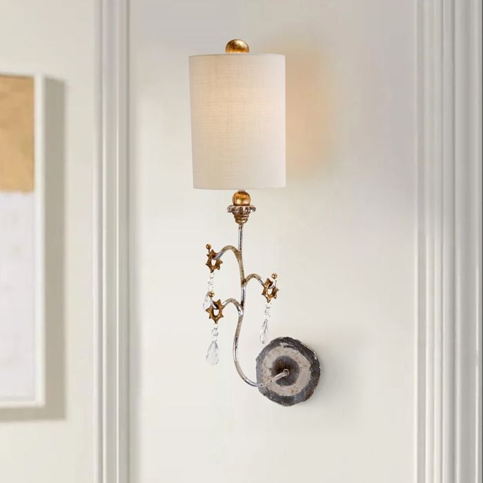Elstead Lighting Tivoli 1 Light Wall Light - Silver & Cream Patina