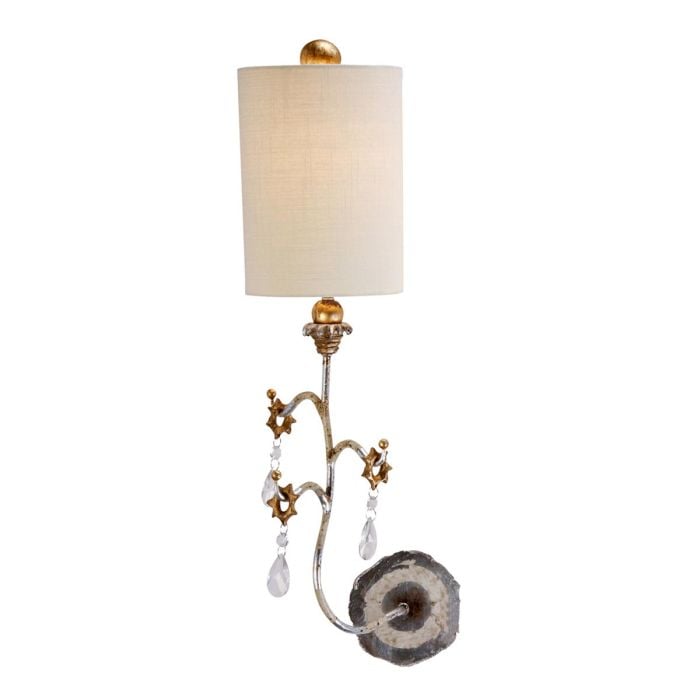 elstead lighting Tivoli 1 Light Wall Light - Silver & Cream Patina