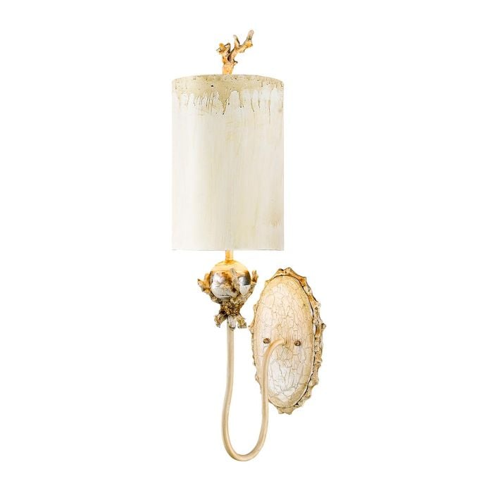 elstead lighting Trellis 1 Light Wall Light - Putty Patina & Silver Leaf