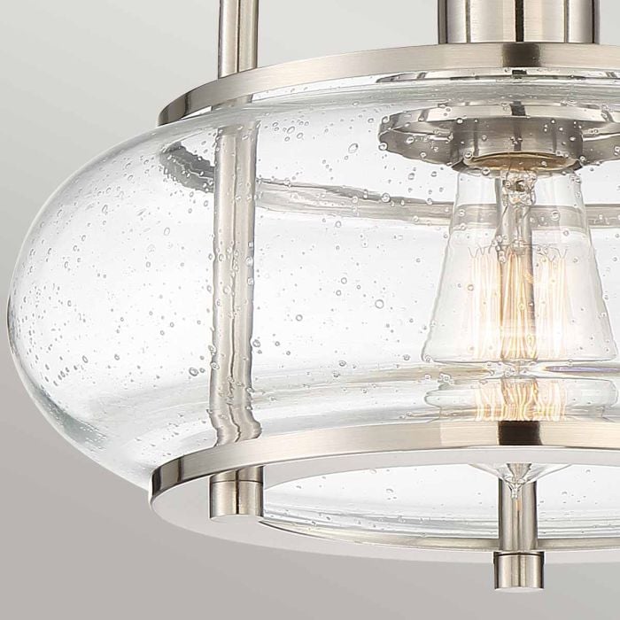 Elstead Lighting Trilogy 1 Light Semi-Flush - Brushed Nickel