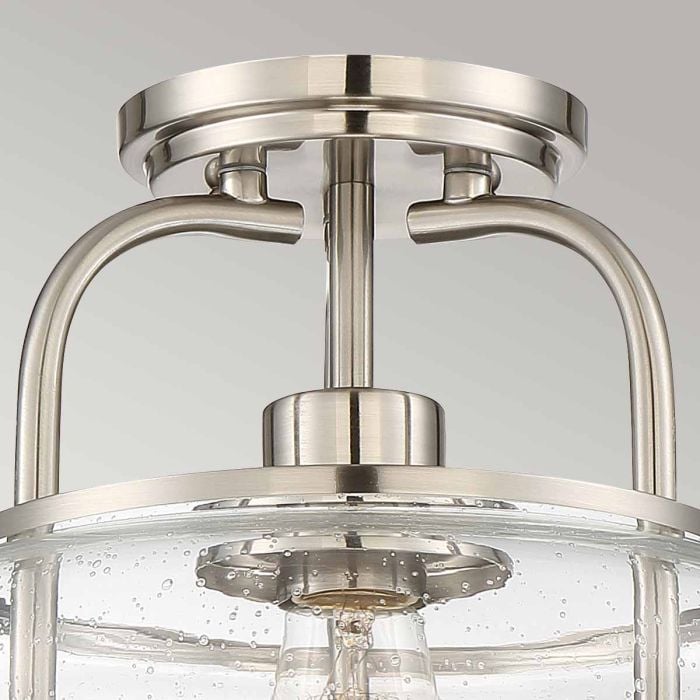 Elstead Lighting Trilogy 1 Light Semi-Flush - Brushed Nickel