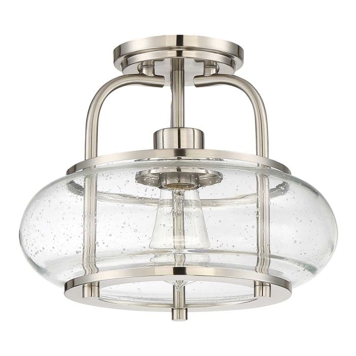 Elstead Lighting Trilogy 1 Light Semi-Flush - Brushed Nickel