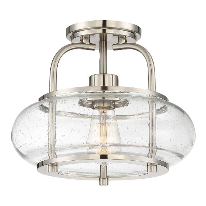 elstead lighting Trilogy 1 Light Semi-Flush - Brushed Nickel