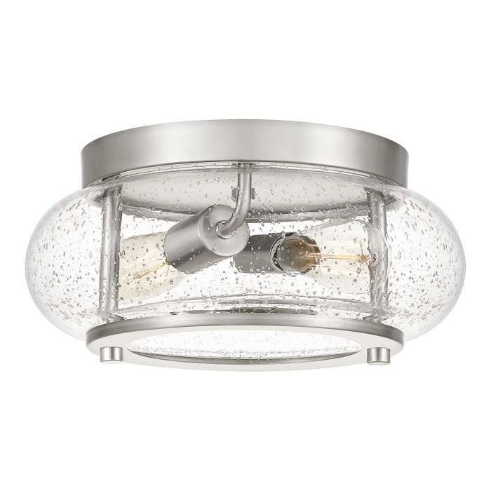 elstead lighting Trilogy 2 Light Flush - Brushed Nickel