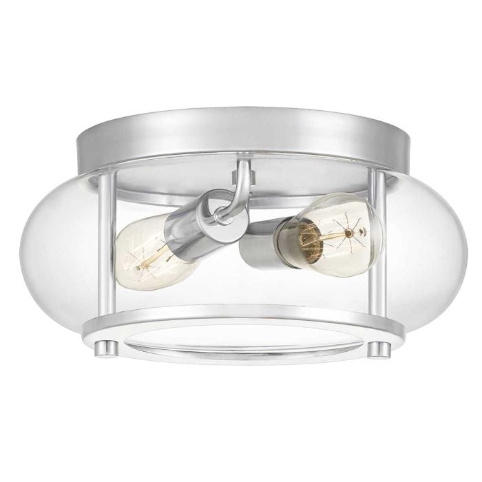 elstead lighting Trilogy 2 Light Flush - Polished Chrome