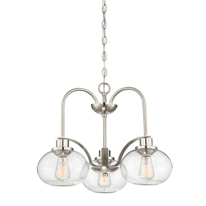 elstead lighting Trilogy 3 Light Chandelier - Brushed Nickel