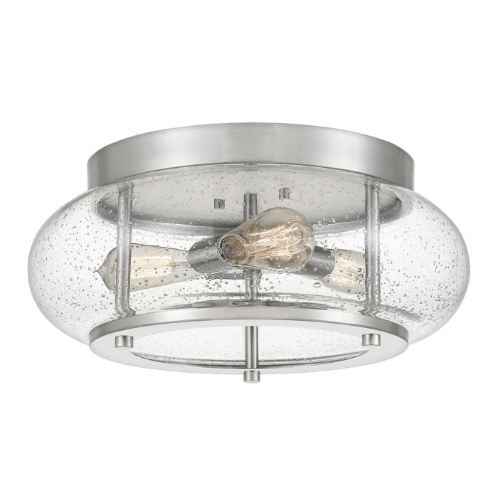 elstead lighting Trilogy 3 Light Flush - Brushed Nickel