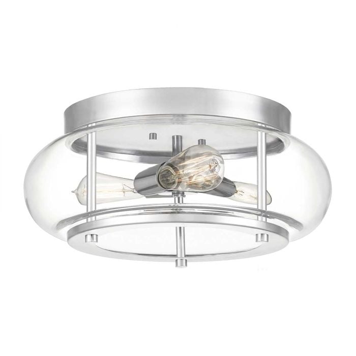 elstead lighting Trilogy 3 Light Flush - Polished Chrome