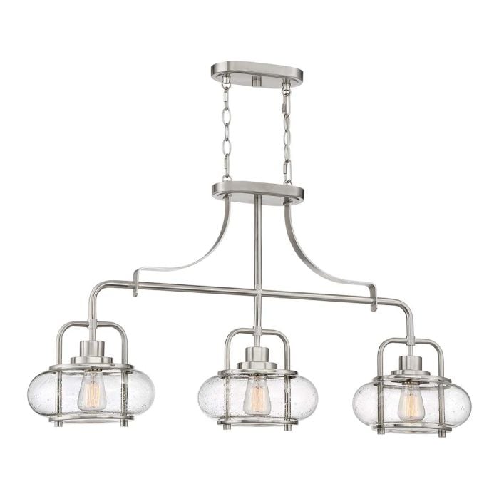 elstead lighting Trilogy 3 Light Island Light - Brushed Nickel