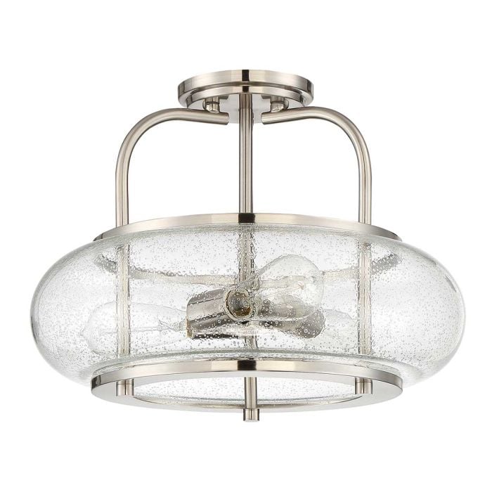 Elstead Lighting Trilogy 3 Light Semi-Flush - Brushed Nickel