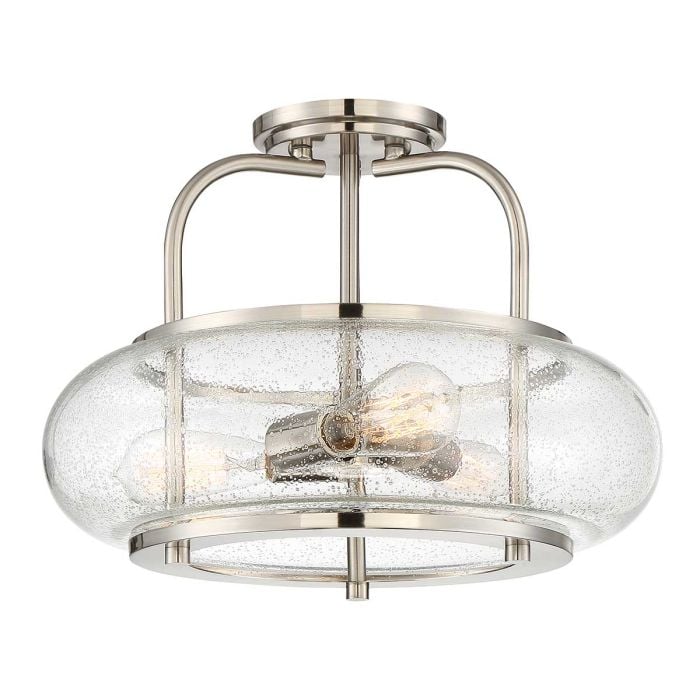 elstead lighting Trilogy 3 Light Semi-Flush - Brushed Nickel
