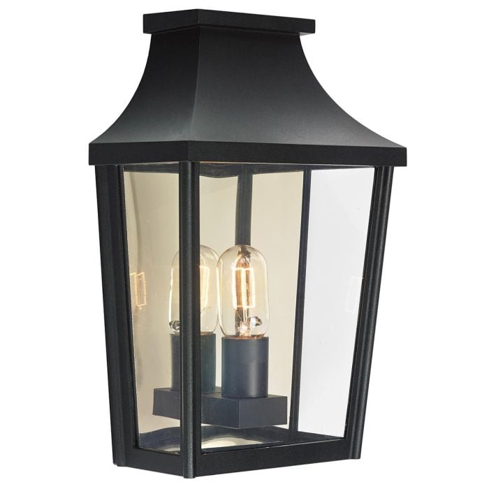 elstead lighting Turin 1 Light Half Wall Lantern - Black