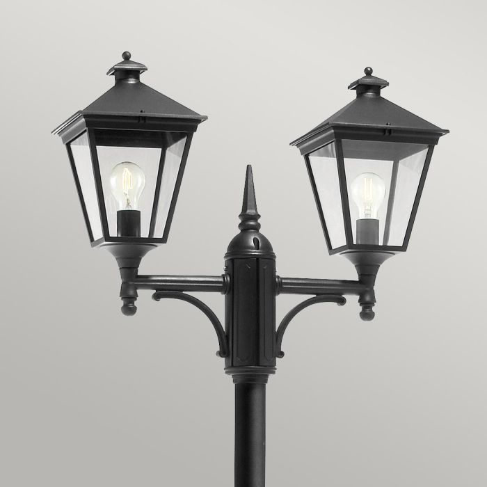 Elstead Lighting Turin 2 Light Twin Lamp Post - Black