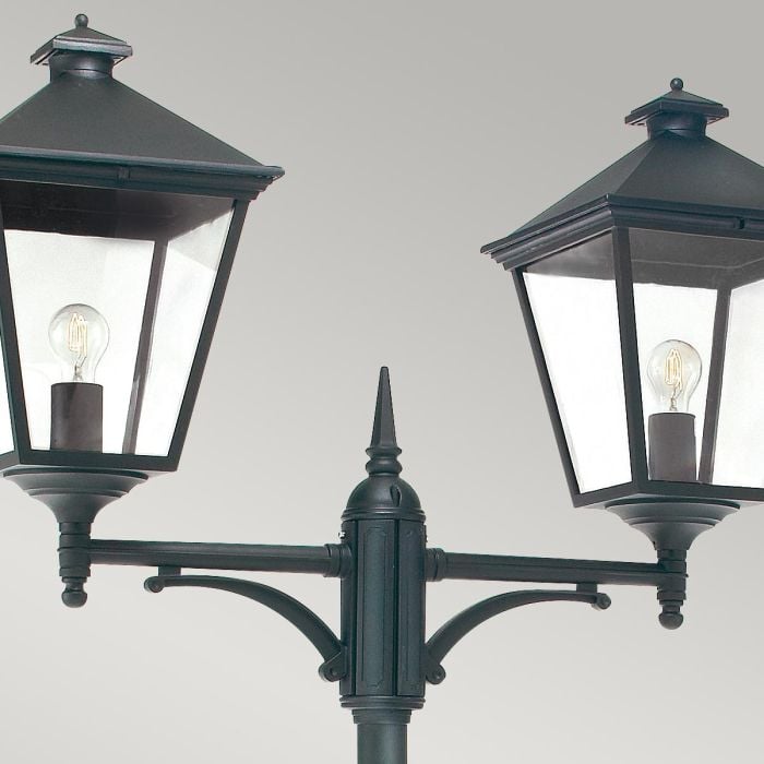 Elstead Lighting Turin Grande 2 Light Twin Lamp Post - Black