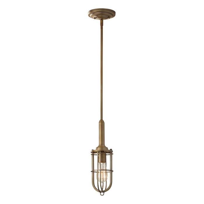 elstead lighting Urban Renewal 1 Light Mini Pendant - Dark Antique Brass