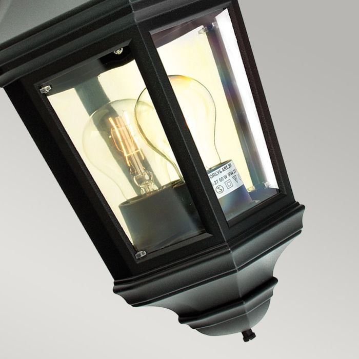 Elstead Lighting Valencia 1 Light Half Lantern - Black