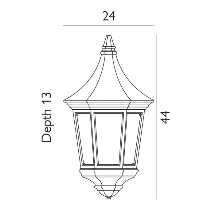Elstead Lighting Valencia 1 Light Half Lantern - Black