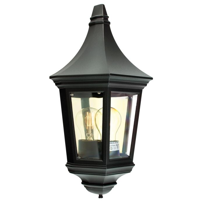 elstead lighting Valencia 1 Light Half Lantern - Black