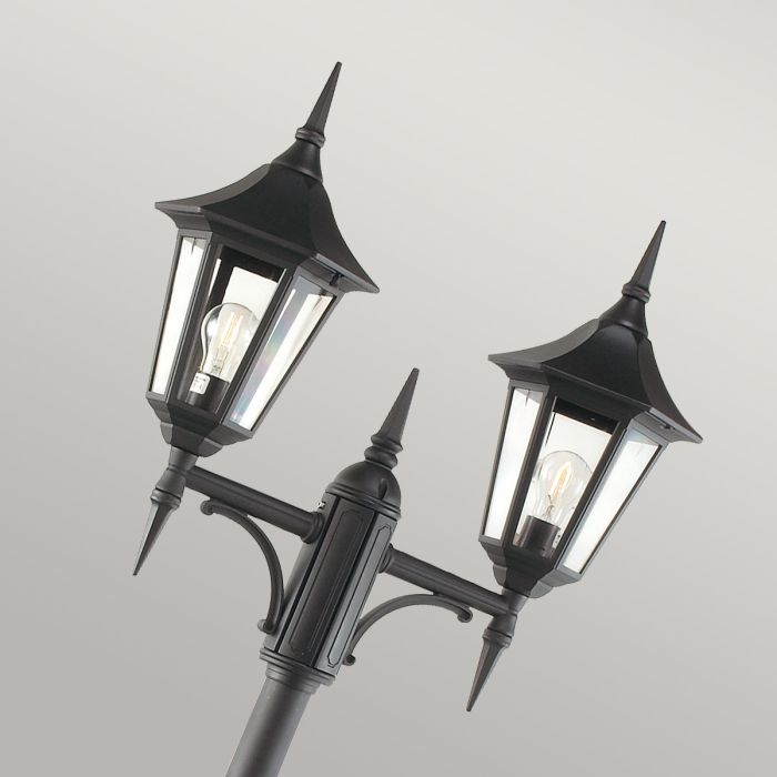 Elstead Lighting Valencia 2 Light Twin Head Lamp Post - Black