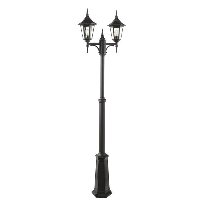 elstead lighting Valencia 2 Light Twin Head Lamp Post - Black