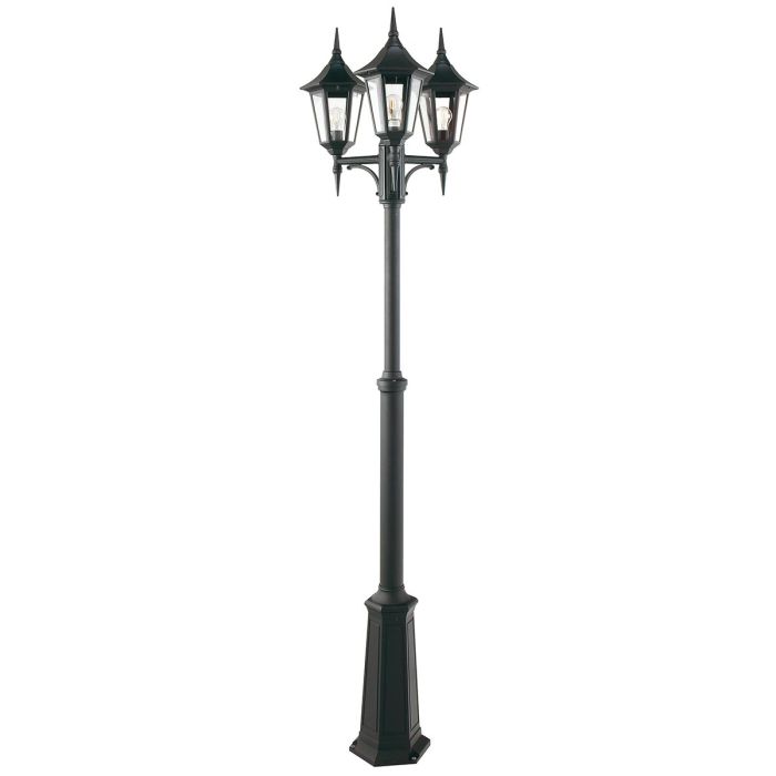elstead lighting Valencia 3 Light Triple Head Lamp Post - Black