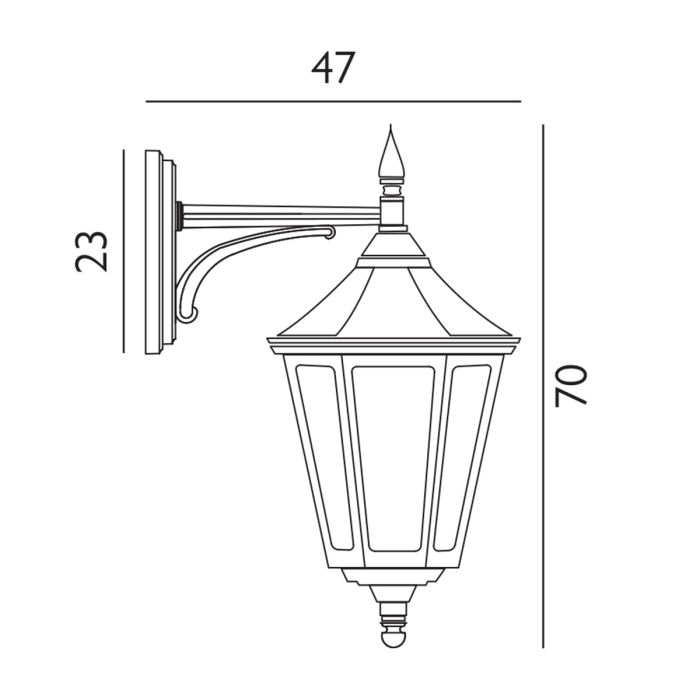 Elstead Lighting Valencia Grande 1 Light Down Lantern - Black