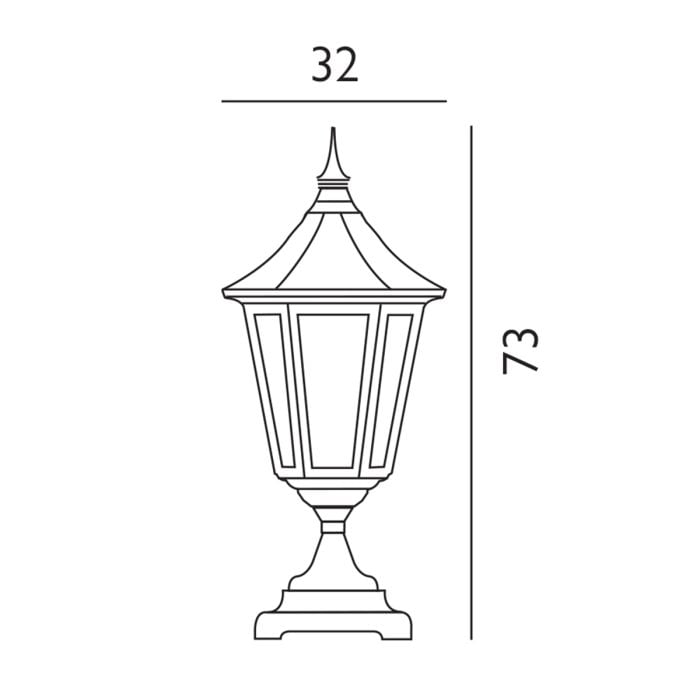 Elstead Lighting Valencia Grande 1 Light Pedestal - Black