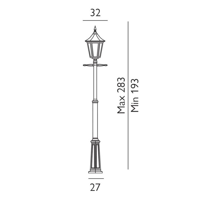 Elstead Lighting Valencia Grande 1 Light Signal Post - Black