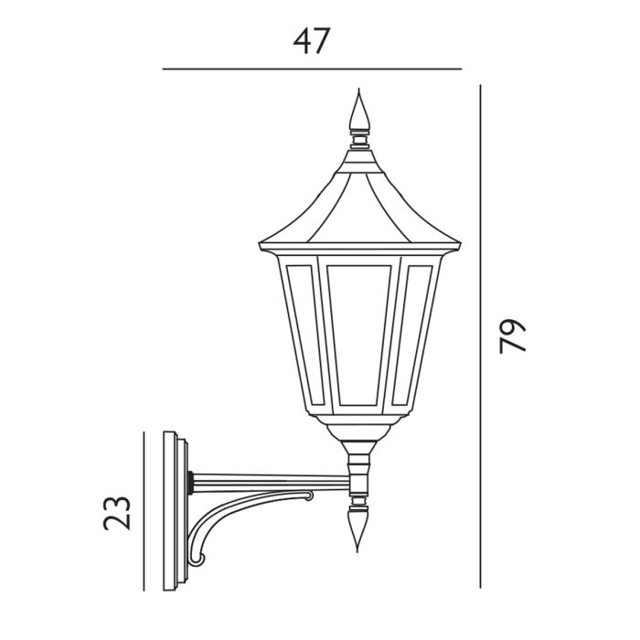 Elstead Lighting Valencia Grande 1 Light Up Lantern - Black