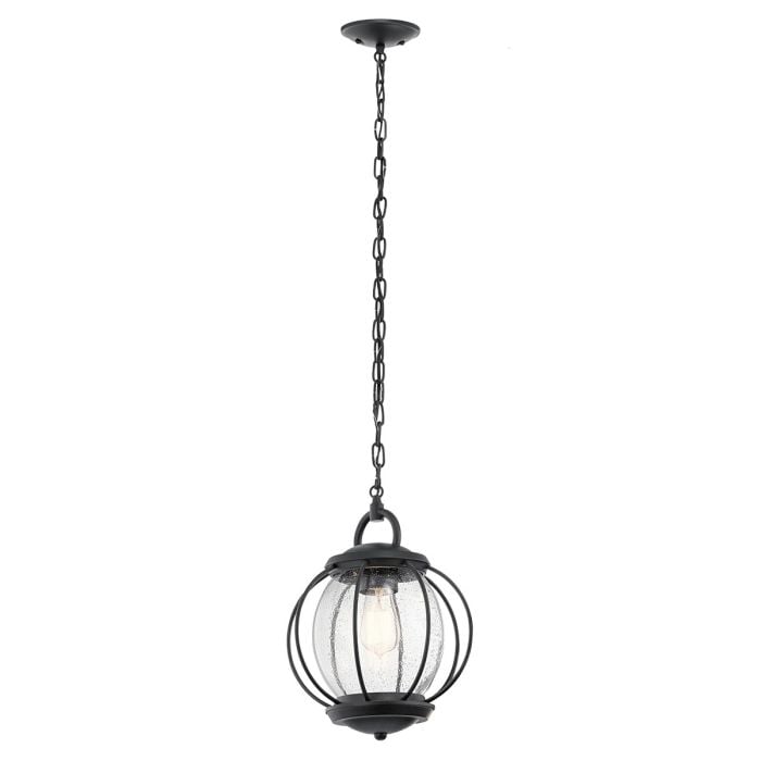 elstead lighting Vandalia 1 Light Medium Chain Lantern - Textured Black